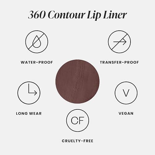 Wonderskin Lipliner Pencil - 360 Contour Lipliner, Long Lasting, Sharpenable Lip Pencil, Waterproof and Transfer-Proof Nude Lip Liner (Cocoa) thumbnail 5
