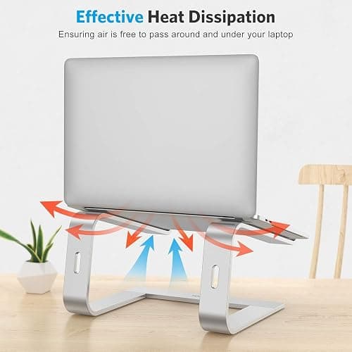OMOTON Laptop Stand, Detachable Laptop Mount, Aluminum Laptop Holder Stand for Desk, Compatible with MacBook Air/Pro, Dell, HP, Lenovo and All Laptops (11-16 inch), Silver thumbnail 6