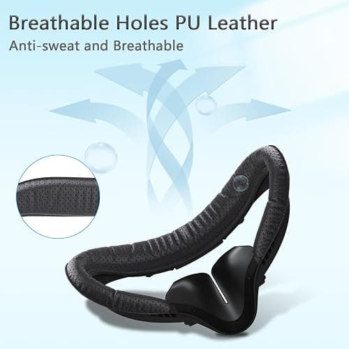 Compatible with Oculus Quest 2 Face Pad Replacement - VR Face Interface Bracket with Light Blocking Nose, VR Breathable Holes Leather Face Pad Cover Cushion Protective for Meta Quest 2 Accessories thumbnail 2