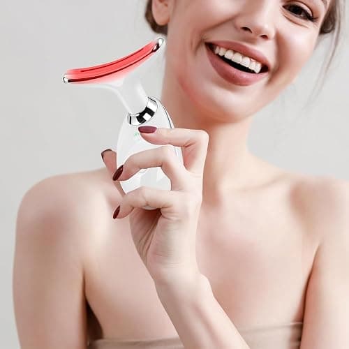 Facial Massager Face and Neck, Face 𝖲 culpting Wand Tool with 7 Color - Birthday, Christmas, Mothers Day, Valentines Day Gifts for Her Women Mom Best Friend Wife Teacher (White) thumbnail 7