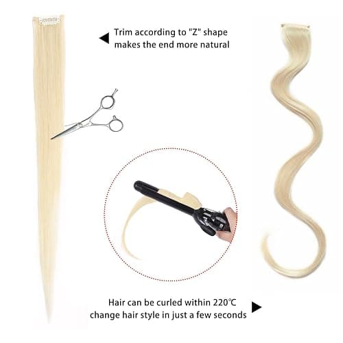 Bleach Blonde Clip in Hair Extensions thumbnail 4