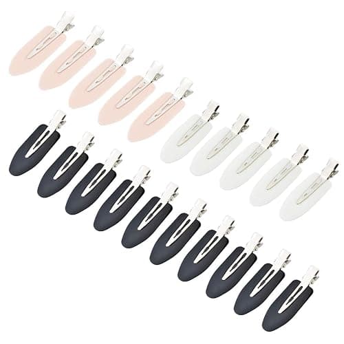 Wobe 24 Pcs No Bend Hair Clips Pin Curl Creaseless Clips No Crease Hair Clip for Hairstyle Bangs Finger Waves Makeup Application Hairdressing Hairpins Styling Clips for Hair Salon Black Pink White thumbnail 5