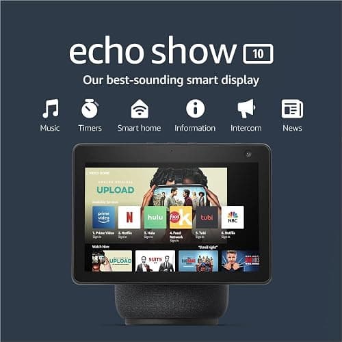 Amazon Echo Show 10 (newest model), HD smart display with premium sound, motion and Alexa, Charcoal - Charcoal - Device Only thumbnail 9