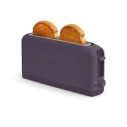 bella 2 Slice Slim Toaster, Fits-anywhere™ Kitchenware, 6 Setting Shade Control with Reheat & Cancel Buttons, Fits sourdough, 10” Long Slot, Anti Jam & Auto Shutoff, 900 Watt, Plum - Image 1