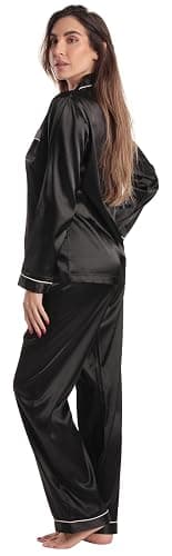 Just Love Satin Pajama Set for Women – Long Sleeve Button Down Womens Pajama Sets – Soft Loungewear & Sleepwear Sizes (S-3X) thumbnail 2