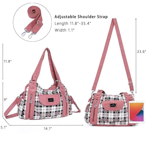 Angel Kiss Purses for Women, Large Shoulder Bag Hobo Tote Purse Mutipocket Faux Leather Satchel Hobo Purse thumbnail 5