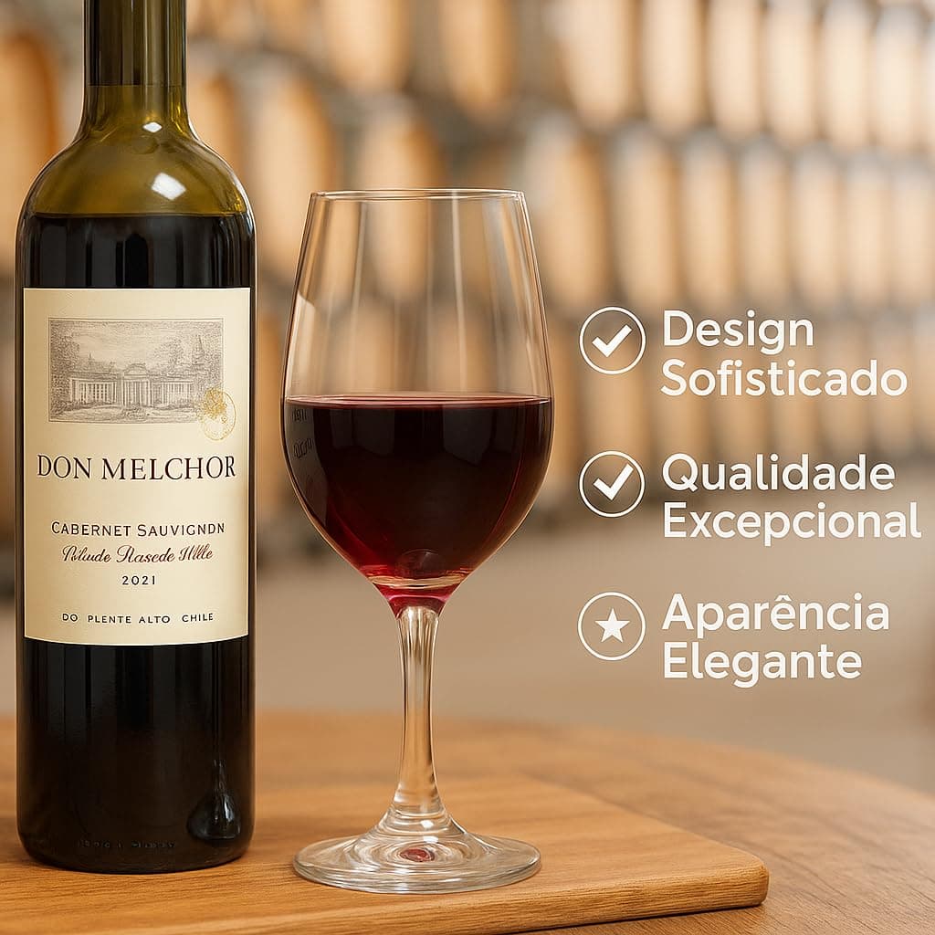 Taça de Vinho Luxo 330ml – Conjunto com 6 Unidades | Vidro Fino e Resistente | Ideal para Vinhos Tintos e Brancos | Sofisticação para Jantares e Eventos Elegantes thumbnail 7