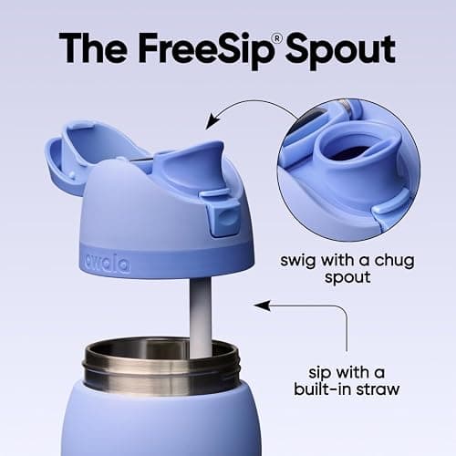 Owala FreeSip Insulated Stainless Steel Water Bottle with Straw, BPA-Free Sports Water Bottle, Great for Travel, 32 Oz, Out of the Blue thumbnail 4