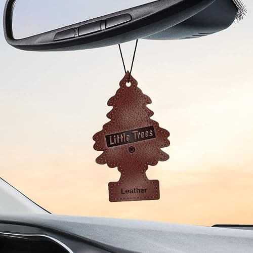LITTLE TREES Car Air Freshener | Hanging Tree Provides Long Lasting Scent for Auto and Home | Leather, 24 Air Fresheners thumbnail 5