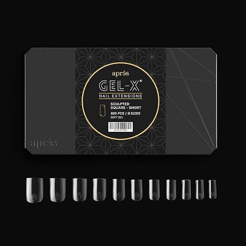 Aprés Gel-X® Sculpted Square Short Tip Box | 500pc Gel-X Tips, 11 Sizes 00-9, Premium Quality thumbnail 2