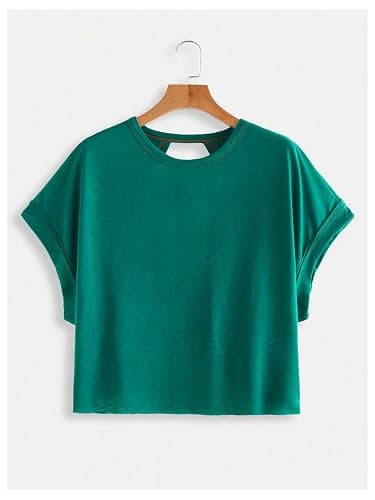 SOLY HUX Women Open Back Tops Workout Backless Tee Casual Athletic Shirts Short Sleeve Oversized Gym T Shirt thumbnail 2