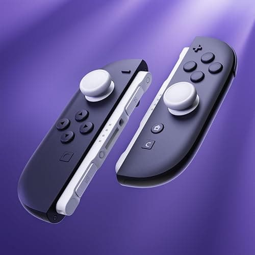 eXtremeRate Replacement 3D Joystick & Thumb Grips & Side Rail Shell Buttons for Nintendo Switch 2 JoyCon, Console Rail Stickers Controller Left Right Analog Stick Thumbsticks Caps for Switch 2 - White thumbnail 4