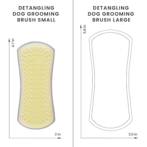 Pet Teezer Detangling Dog Grooming Brush, Dry Brush & Dog Bath Brush for Wet or Dry Fur & Light Shedding Breeds, Small, Lilac/Yellow thumbnail 6
