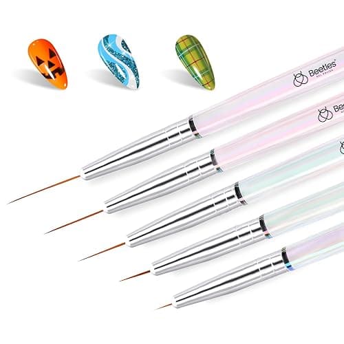 Beetles Nail Art Brushes 25pcs - Confetti Pens Daul Ended Dotting Tools & 5pcs Nail Art Liner Brushes Set Painting thumbnail 6