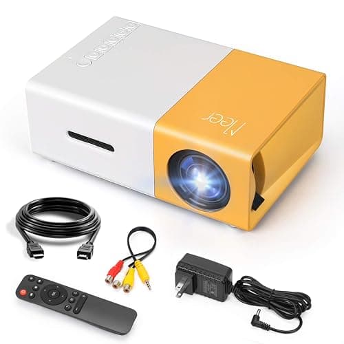 Mini Projector, Meer Portable Pico Full Color LED LCD Video Projector for Children Present, Video TV Movie, Party Game, Outdoor Entertainment with HDMI USB AV Interfaces and Remote Control - Image 1