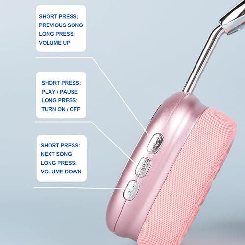New Wireless Headset, Hifi Clear Call, Comfortable Fit With Head, Foldable, Rotatable, Stretchable. Compatible with Mobile Phones, Computers, MP3 and Other Devices. Wireless Headphones (Pink) thumbnail 4