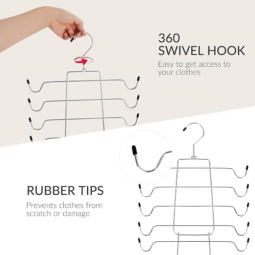 ZEDODIER 3 Pack Tank Top Hanger, Space Saving Bra Hangers, Non-Slip Hanging Sport Bras Holder, Closet Organizers and Storage for Camisoles Tank Tops Bras Ties Swimsuits Strappy Dress, Silver - 3 Pack - Silver thumbnail 6