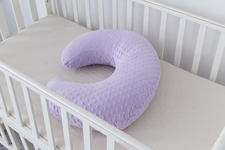DONOMILO Nursing Pillow and Positioner Breastfeeding and Bottle Feeding | Propping Baby, Tummy Time, Sitting Support for Baby Boy and Baby Girl, with Removable Dots Cover (Lavender) thumbnail 8