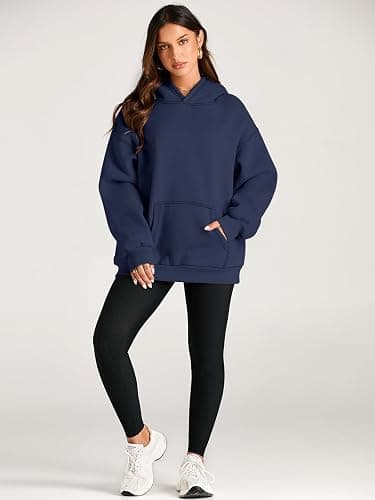 Trendy Queen Womens Oversized Hoodies Fleece Sweatshirts Fall Fashion 2025 Pullover Sweaters Winter Clothes - Navy - Medium thumbnail 5