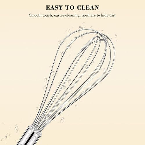 NileHome Stainless Steel Whisk Set 8" 10" 12" Kitchen Whisk Balloon Whisk Kitchen Wisk Wire Whisks for Cooking, Whisking, Blending, Beating, Stirring-3 Pack… thumbnail 6