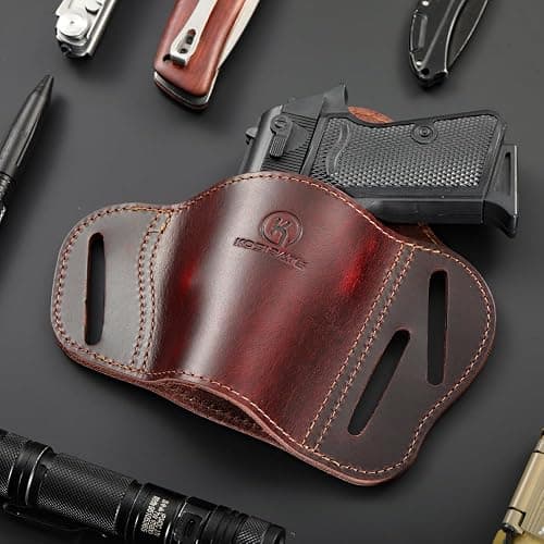 Kosibate 1911 Holster OWB, Leather Pancake Holster Fits All 1911 Style Handguns - Colt 1911 - Sig Sauer - Remington - Ruger & More thumbnail 6