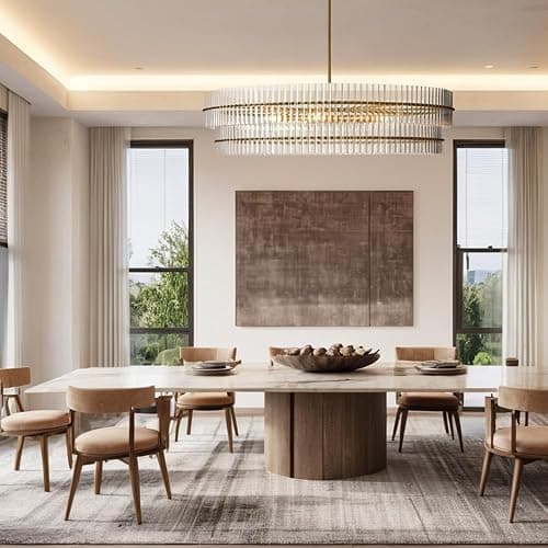 48" Crystal Fluted Glow Chandelier, Finial Details, Solid Crystal Craftsmanship, Fluted Modern Design, Bronze-Finished Iron Finials, Light, Bright, Airy Feel, Light Fixtures for Dining Room thumbnail 4