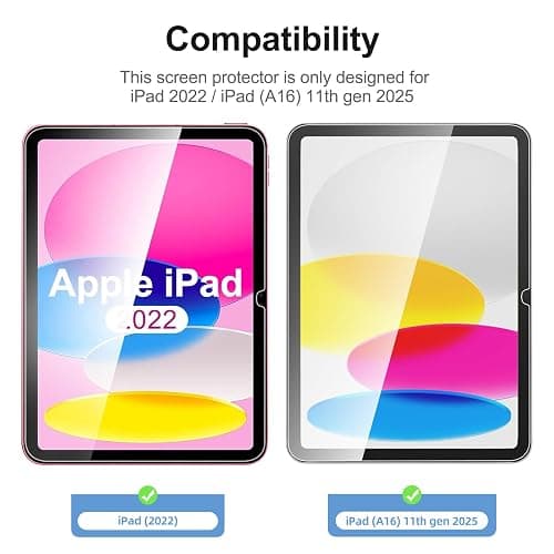NEW'C 2 Pack Designed for iPad (A16) 11th Generation 2025, iPad 10th Generation 10.9 inches 2022 Screen Protector Tempered Glass, Bubble Free, Ultra Resistant (Easy Installation Frame) thumbnail 2