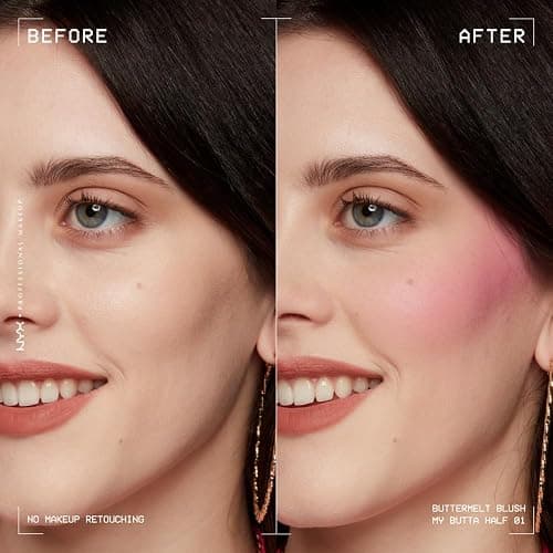 NYX PROFESSIONAL MAKEUP Buttermelt Powder Blush, Fade and Transfer-Resistant Blush, Up to 12HR Make Up Wear, Vegan Formula - My Butta Half thumbnail 3