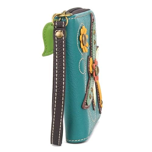 CHALA Handbags- Zip Around Wallet, Wristlet, 8 Credit Card Slots Sturdy Coin Purse for women, Dragonfly, Small thumbnail 2
