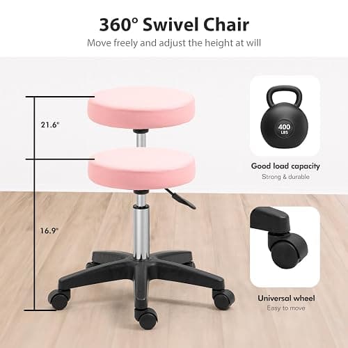 Jaxilyn Tattoo Chair Facial Bed with Two Trays Esthetician Bed Adjustable Folding Salon Bed with Hydraulic Stool Massage Bed for Professional Massage Facial Lash Beauty Treatment Spa Pink thumbnail 6
