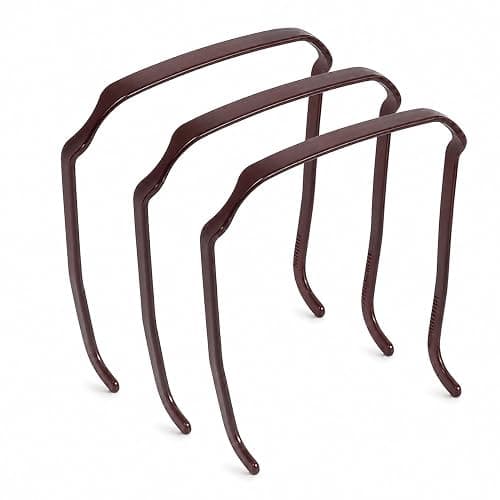 Square Invisible Headband for Curly Thick Hair, Brown and Black, Large, 3 Pack - Image 1