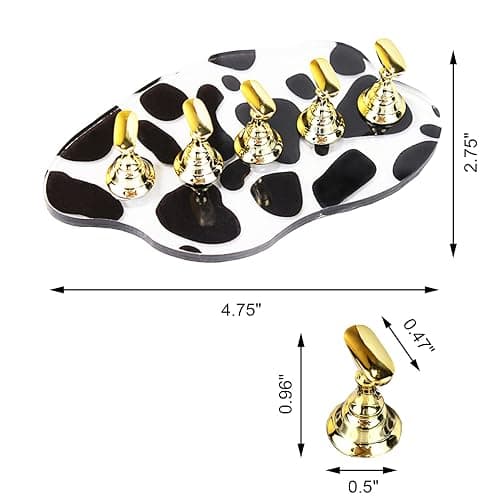 2Set Acrylic Nail Stands for Press on Nail Kit Nail Holder for Painting Nails Golden Alloy Nail Holder Magnetic Nail Display Practice Stand False Nail Tip Stand Nail Art Tool DIY for Homes and Salons thumbnail 6