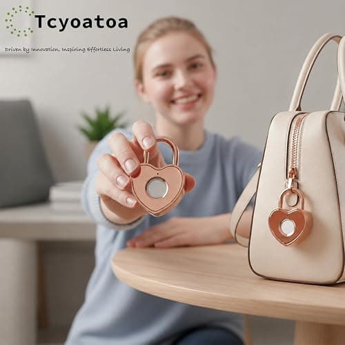 Tcyoatoa Fingerprint Padlock for Gym Locker, Heart Shaped, Rose Gold | Rechargeable Cute Smart Lock,10-Fingerprint Memory, Ideal Gift for Jewelry Boxes, Cosmetic Cases, Suitcases, Travel, School thumbnail 2