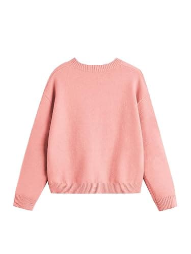 Girls Fall Sweaters Pattern Casual Crewneck Long Sleeve Knit Pullover Tops for Kids Size 5-14 Years thumbnail 3