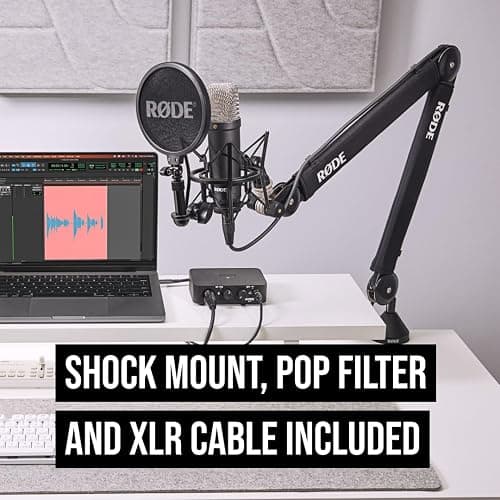 RØDE NT1 Signature Series Large-diaphragm Condenser Microphone with Shock Mount, Pop Filter and XLR Cable for Music Production, Vocal Recording, Streaming and Podcasting thumbnail 8