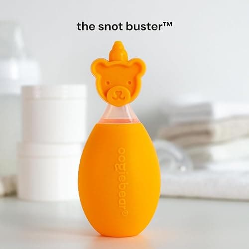 oogiebear Baby Nose Aspirator & Ear Syringe, Manual Strong-Suction, Orange | Snot Buster™ Baby Nasal Aspirator, for Newborns, Infants & Toddlers, Gentle Mucus Remover, Easy-Clean, BPA-Free thumbnail 2