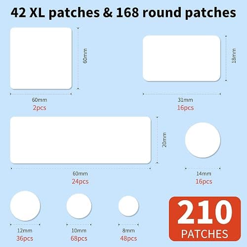 Daolyo Large Pimple Patches for Face, 7 Sizes 210 Counts XL Acne Patches, Big Hydrocolloid Bandages for Body, Chin, Forehead, Chest, Back Zit Breakouts (Strip, Square, Round) thumbnail 2