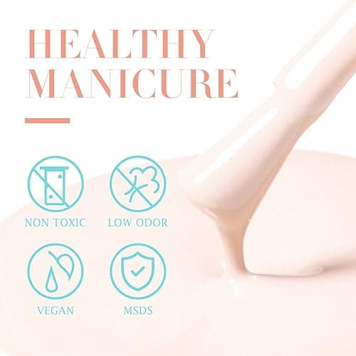Double Rhythm 15ML Gel Nail Polish Pure Sheer Same Color Same Bottle Soak Off Gel Polish Art Manicure Salon DIY at Home for Women (Beige Pink-A1393) thumbnail 9