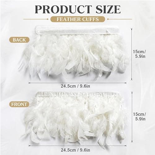 Bufeti Feather Gloves for Women, Long Gothic Feather Wrist Band Cuffs for Wedding Halloween Cosplay Costume thumbnail 6