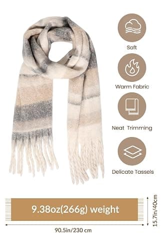scarf in beige and khaki thumbnail 4