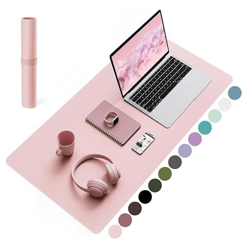YSAGi Schreibtischunterlage, Mauspad mit Leder und Rutchfeste Wildleder, Multifunktionales Office Mousepad Laptop Schreibunterlage, Tisch-Schutz Unterlage für Büro/Home-Office (Rosa, 80x40cm) - Rosa - 80*40cm - Image 1