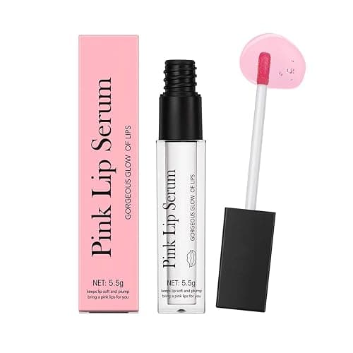 Sérum à lèvres rose, à changement de couleur, à l'huile à lèvres à changement de couleur, Pink Essence Lip Gloss, sérum à lèvres pour soin des lèvres, réparateur, réduit les lignes fines, hydratant - Image 1