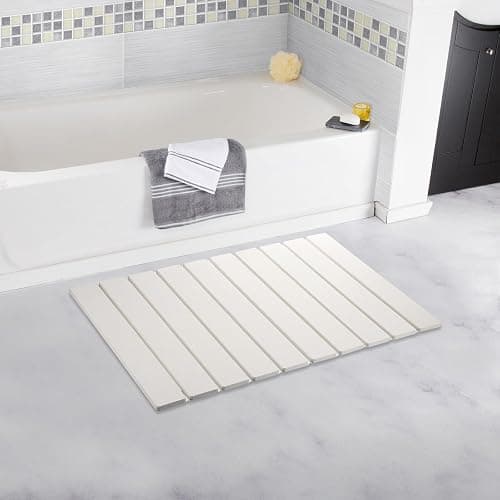 SUMTree Multi-Piece Combination Diatomite Stone Bath Mats, Non-slip washable Modern Mats for Bathroom, Kitchen, Laundry Room, 58 * 39 * 0.8cm (White) thumbnail 7