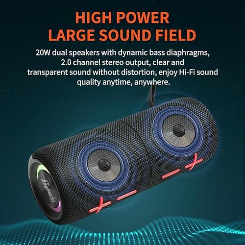 2 in 1 Magnetic Dual Splittable Bluetooth Speaker, IPX6 Waterproof Split Portable Wireless Speaker with 20W Loud Stereo Sound ,Bluetooth V5.3, 24H Playtime, Multiple pairing for Home,Outdoor or Travel thumbnail 7