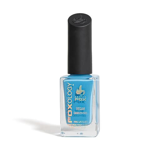 Foxology Jinx Nail Polish Lacquer, Vegan, Cruelty-Free, 15-Free, Quick Dry, Chip Resistant, Glossy Blue, Enriched with Vitamin E, Argan Oil & Biotin, 0.4 fl oz thumbnail 2