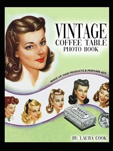 Vintage Photo Coffee Table Book of Makeup, Hair Products And Perfume Ads - Image 1