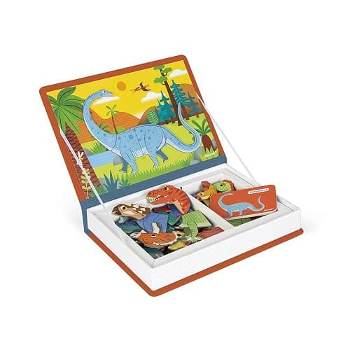 Janod - Magnetibook 51 pc Magnetic Dinosaur Mix and Match Game - Ages 3+ - Playing Dress-Up with Magnets - Enhances Fine Motor Skills - Includes Book Shaped Travel/Storage Case thumbnail 5
