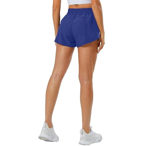 Aurefin Athletic Shorts for Women,Women's Quick Dry Workout Sports Active Running Track Shorts with Elastic and Zip Pockets thumbnail 6