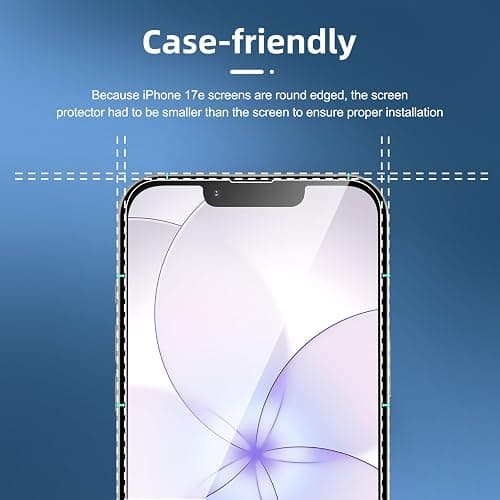 NEW'C for iPhone 17e Screen Protector Tempered Glass Scratch Resistant | 3 Pack, HD Clear, 6.1 Inches, 9H Hardness, Scratch Resistant, Bubble Free, Oleophobic, Touch Sensitive thumbnail 3