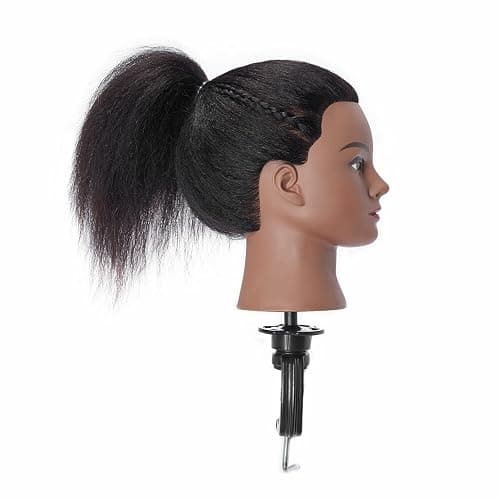 Hairingrid Mannequin Head 14" 100% Real Hair Hairdresser Cosmetology Mannequin Manikin Training Head Hair and Free Clamp Holder (14 Inch) thumbnail 5
